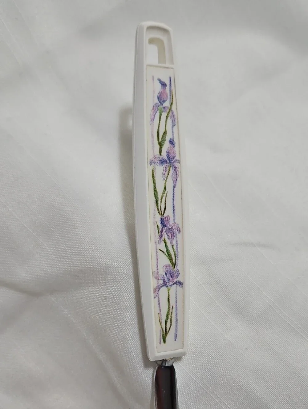 Iris Floral Handle Slotted Spoon Turner Spatula Matches Corning Dishes